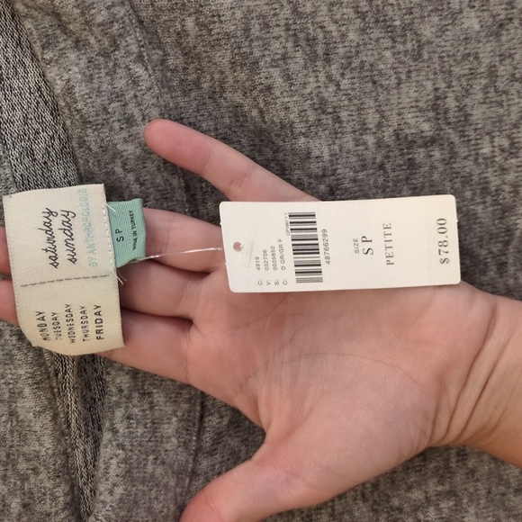 Anthropologie | Grey | Slouchy Sweatshirt | Buttery Soft | Size Sm Petite | NWT - Picture 6 of 11